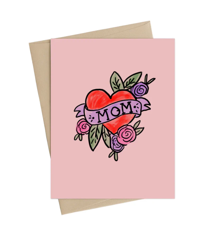 Mom Heart Tattoo Card