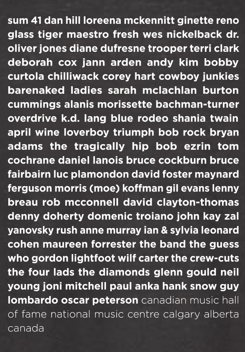 Canadian Music Hall of Fame T-shirt