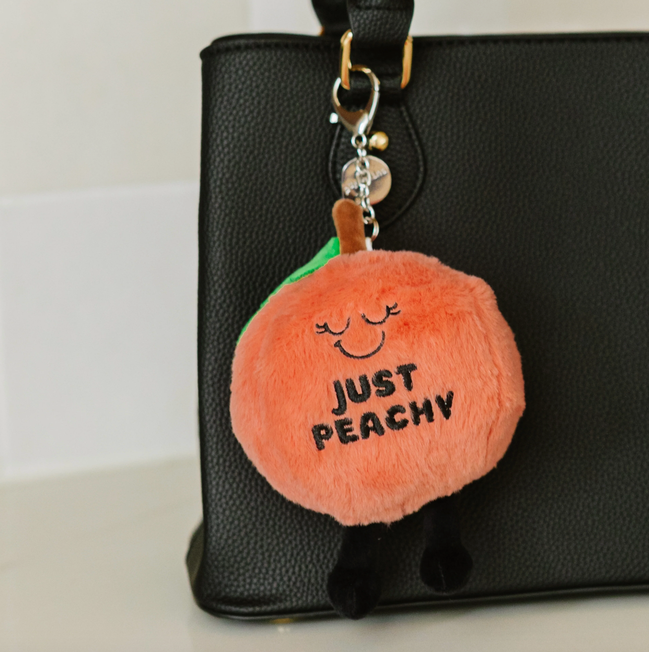 Peach Plush Keychain